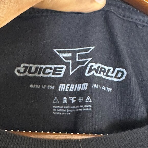 Y2K Juice Wrld Faze Merch Collab Punk Short Sleeve Casual Shirt Men M Black Rock - Picture 3 of 10